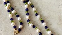 Pearl Necklace with Gem Stones