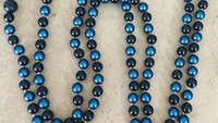 Blue Swarovski Pearl Necklace.