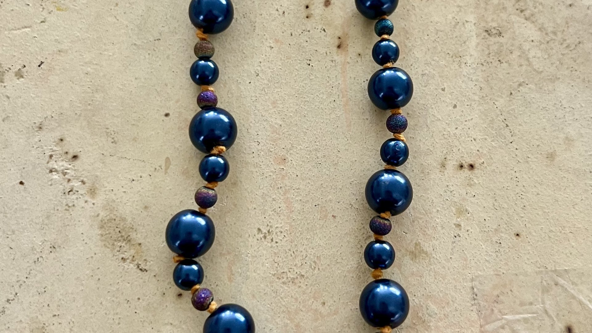 Dark Blue Knotted Necklace
