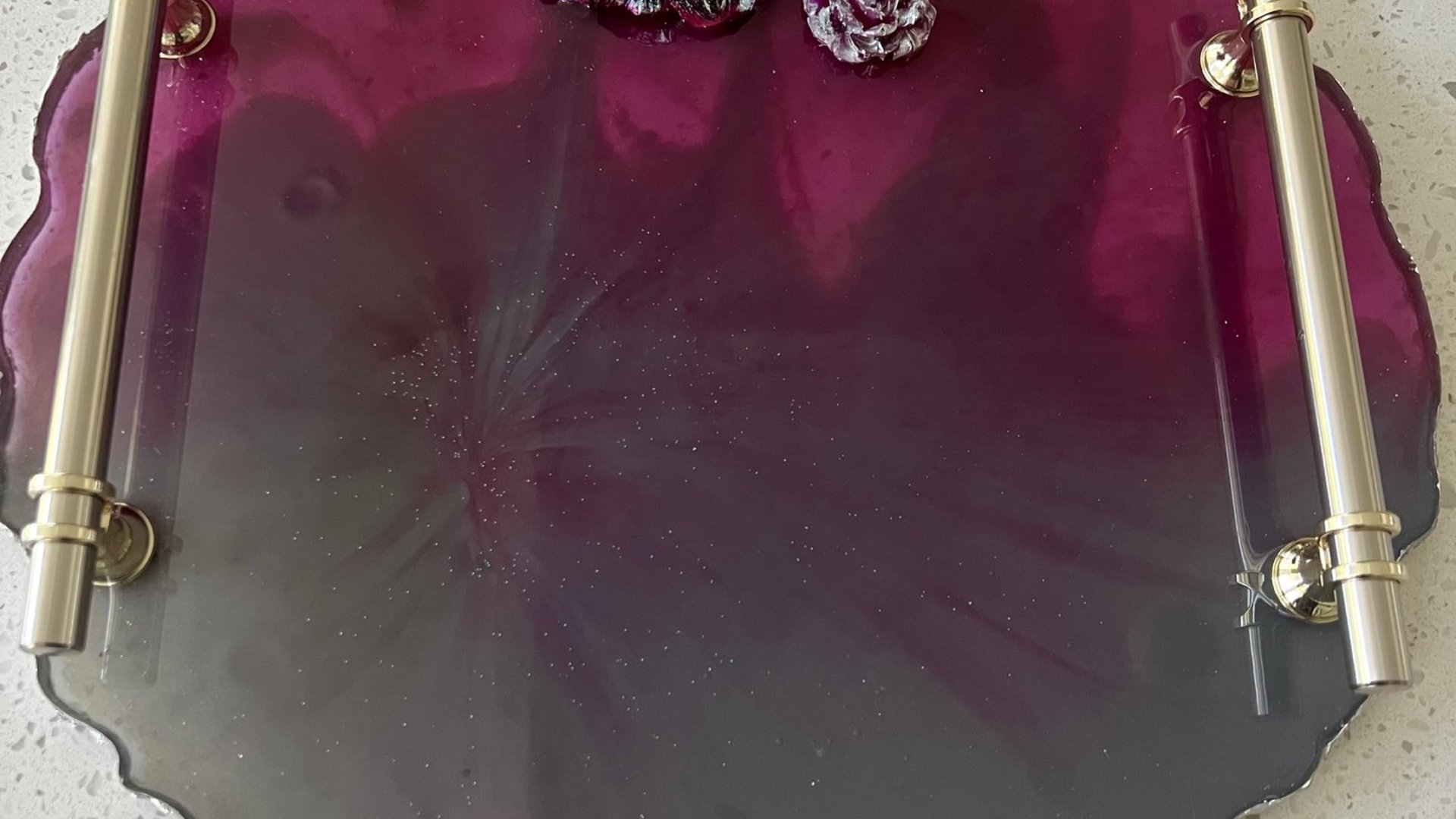 Raspberry Gray Resin Tray