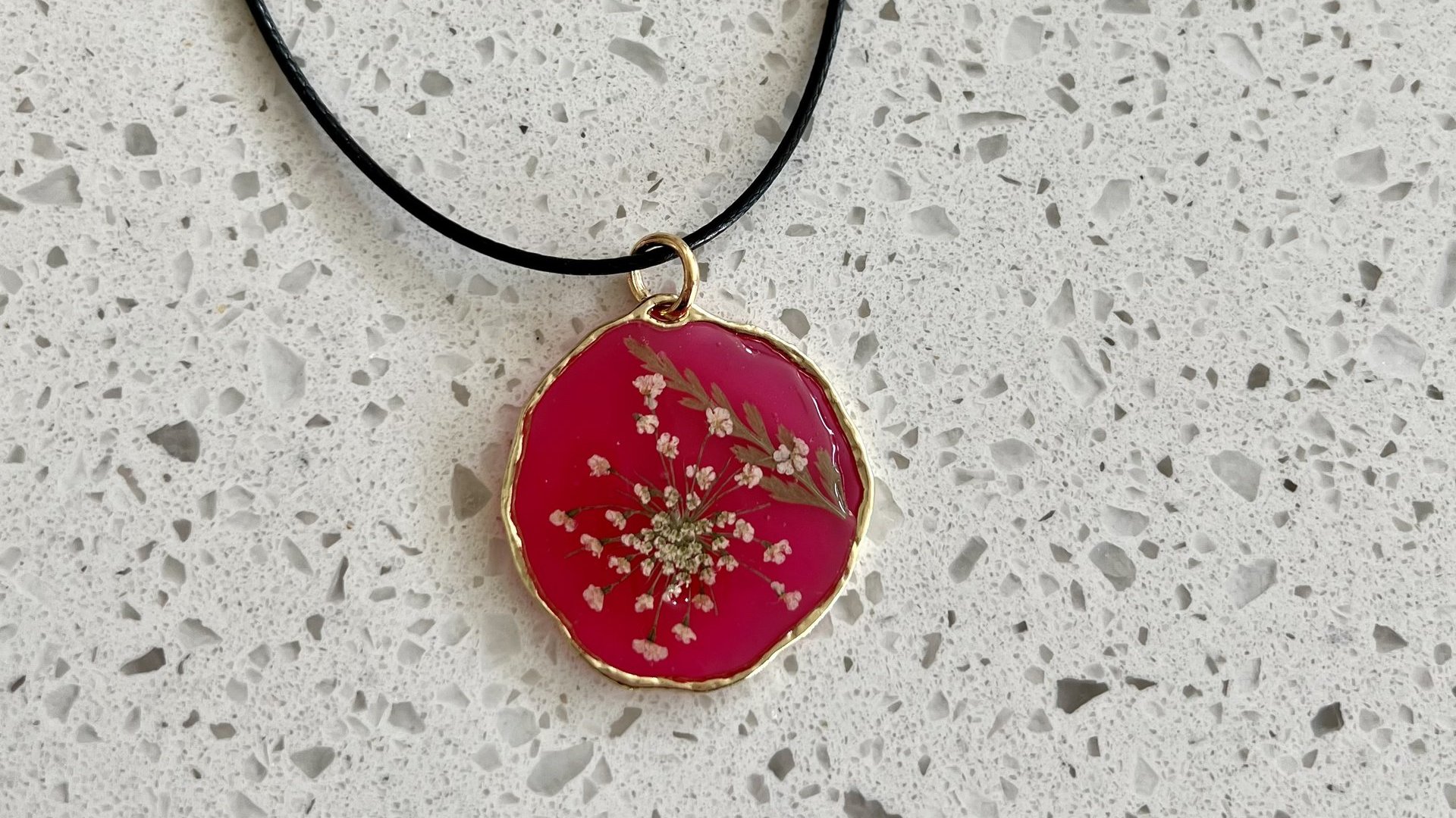 Petite White Flower with Red Background (sold)