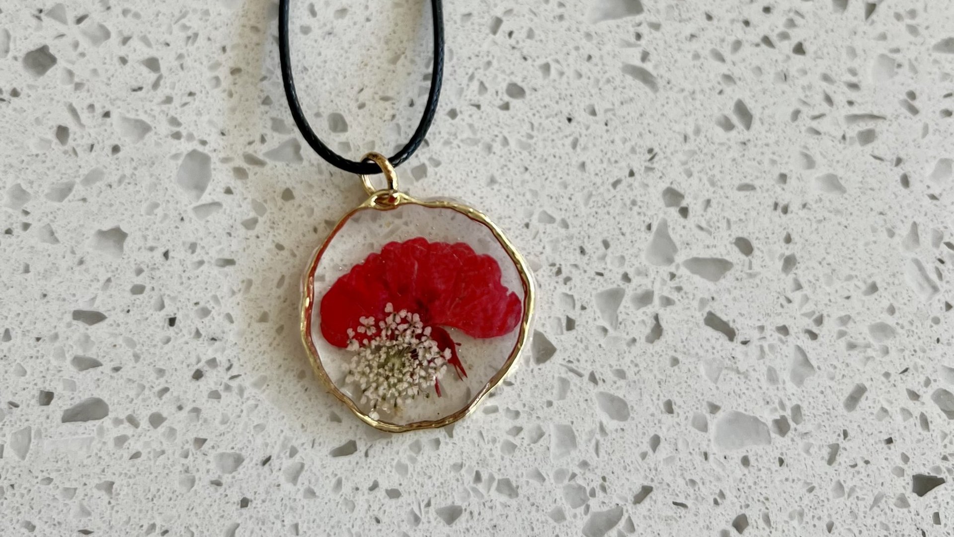 Red and White Flower Necklace (Sold)