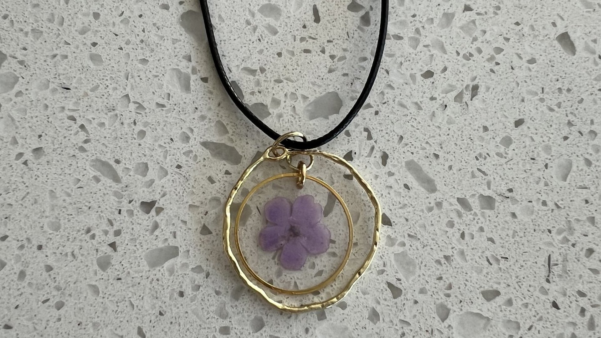Petite Lavender Flower Necklace