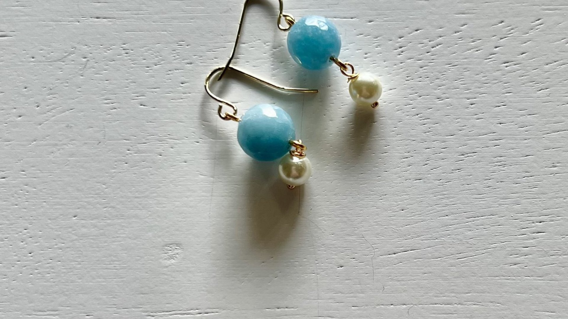 Amazonite and Pearl Earrings 