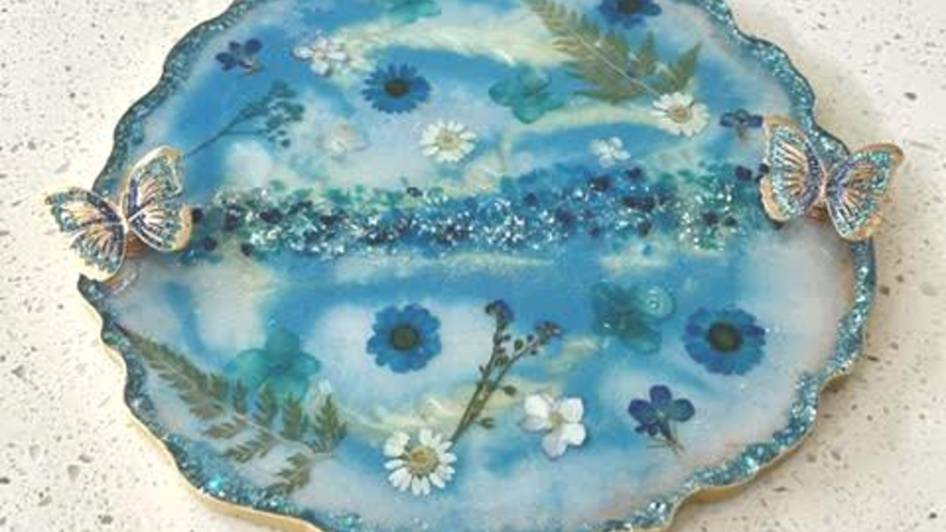 Celestial Flower Garden Serving Tray with Coasters
