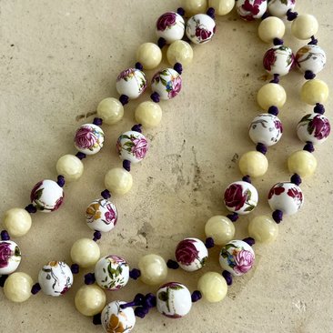 Rose Ceramic Beaded Necklace
