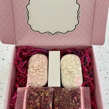 Rose perfume and soap set