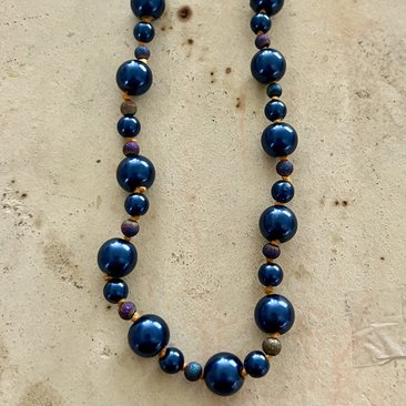 Dark Blue Knotted Necklace