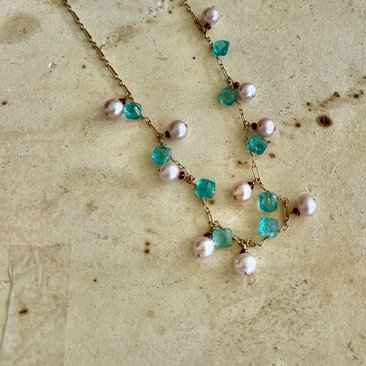 Pink Pearl and Gemstone Necklace