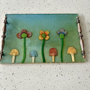 Mushroom Garden Resin Tray