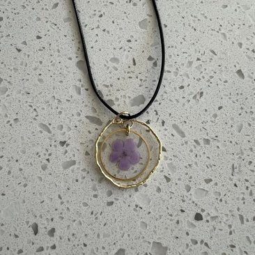 Petite Lavender Flower Necklace